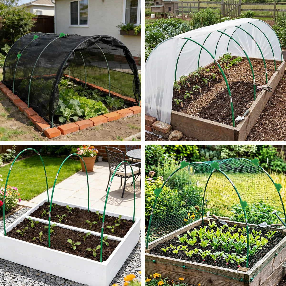 Catephe garden-clips-attachments secure netting over crops with ease.