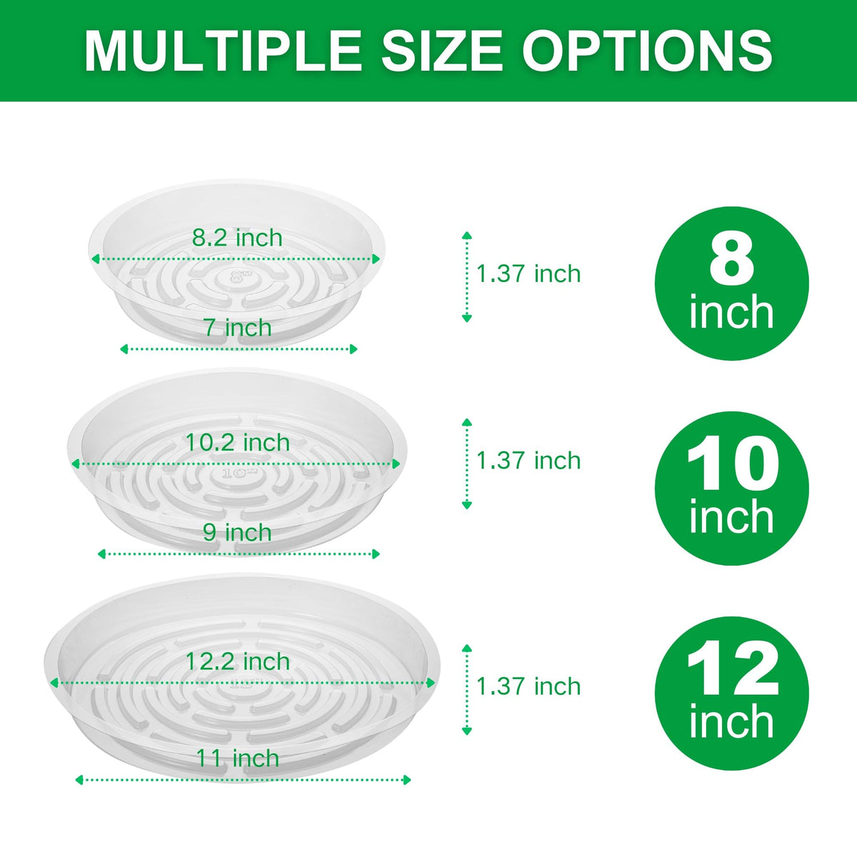 CATIFLIN clear 12-inch plant saucer supports large pots and prevents messes