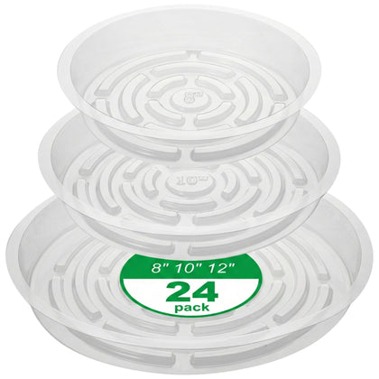 CATIFLIN clear 8-inch plant saucer protects floors from water while showcasing your plant