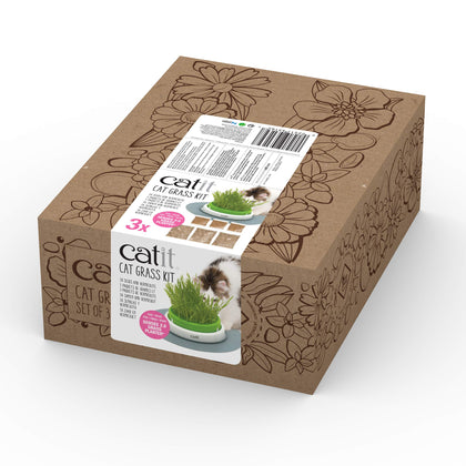 Catit Cat Grass Seeds Set-3 ready for indoor enrichment and safe nibbling.