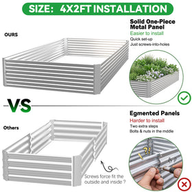 CATMANOR galvanized steel raised bed close-up shows durable rust-resistant construction.