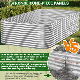 CATMANOR galvanized steel bed resists warping and weather for long-lasting outdoor use.