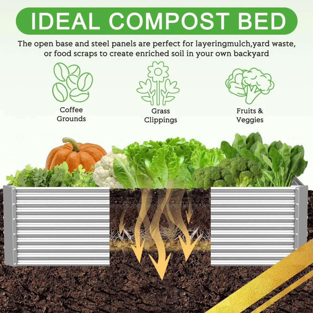 CATMANOR open-base raised bed drains excess water to prevent root rot.