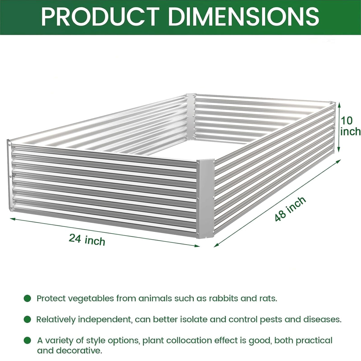 CATMANOR rectangle raised bed ready for vegetables and flowers in any yard.