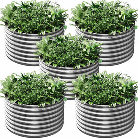 CATMANOR round galvanized raised bed ready for quick, tool-free assembly.