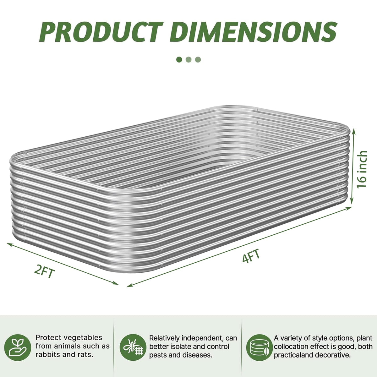 CATMANOR raised bed supports vegetables, herbs, and flowers with composting potential.