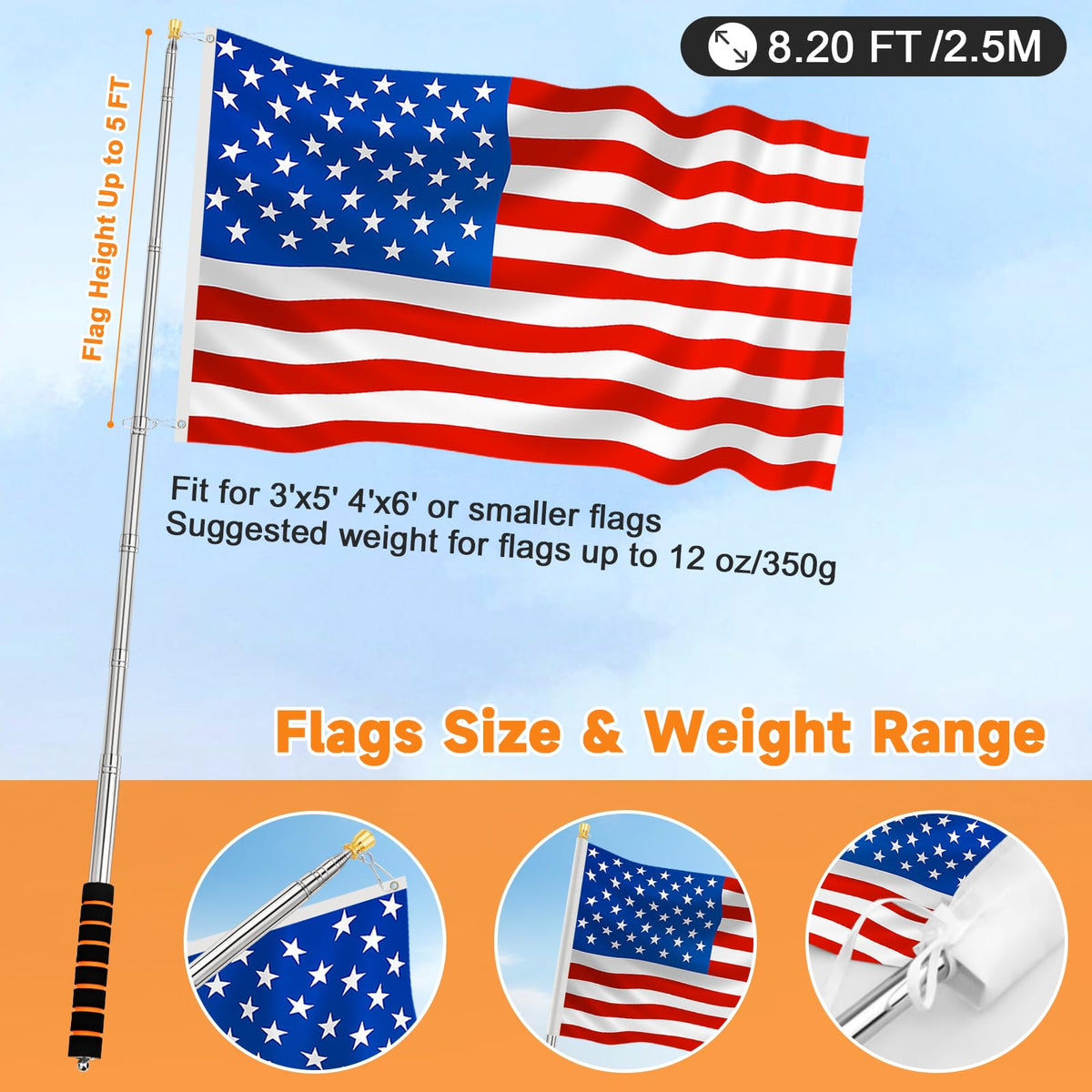 CATMOOW flagpole extended to 2.5 m delivers high visibility
