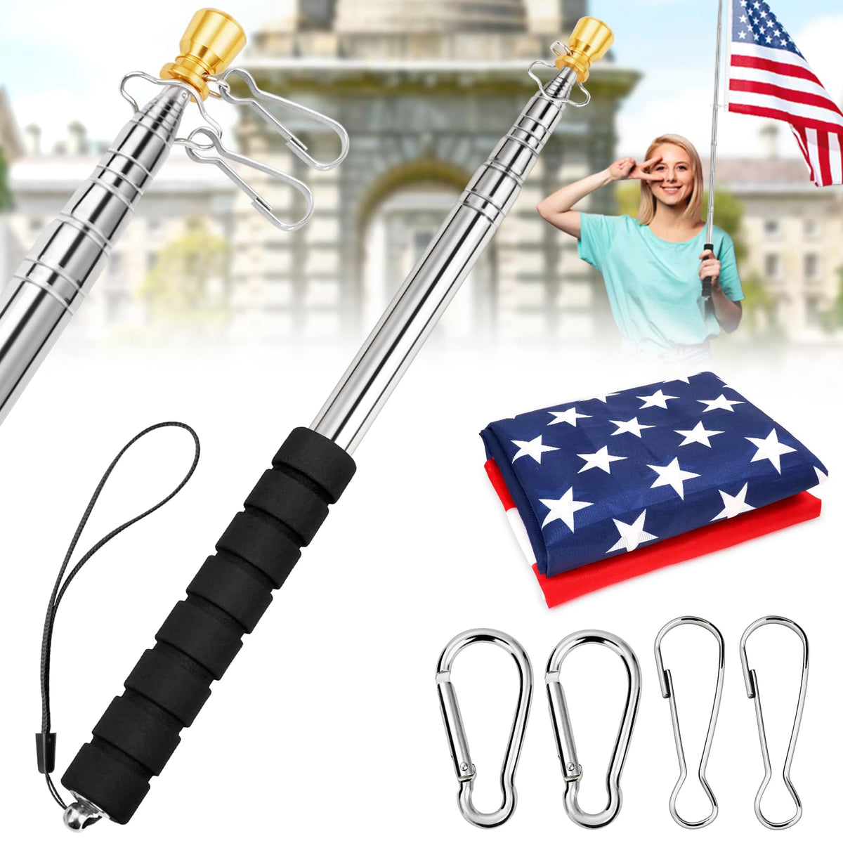 CATMOOW US flag 3x5 with bright colors and durable stitching