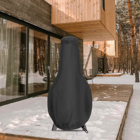 CATOTEL chiminea cover black exterior protects patio fireplaces outdoors