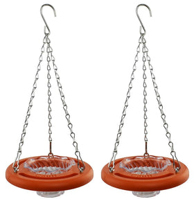 Cauff Oriole Feeder front view shows bright orange color to attract Orioles from your porch
