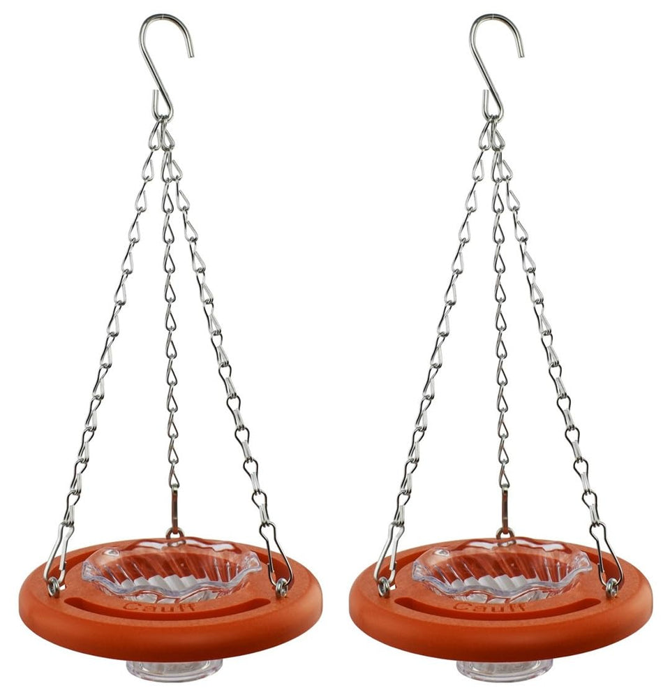 Cauff Oriole Feeder front view shows bright orange color to attract Orioles from your porch
