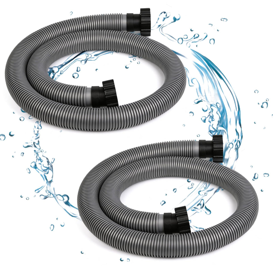 CAVENLLI 2-pack 1.5-inch pool hoses, 5.25 ft, for flexible above-ground pool connections.