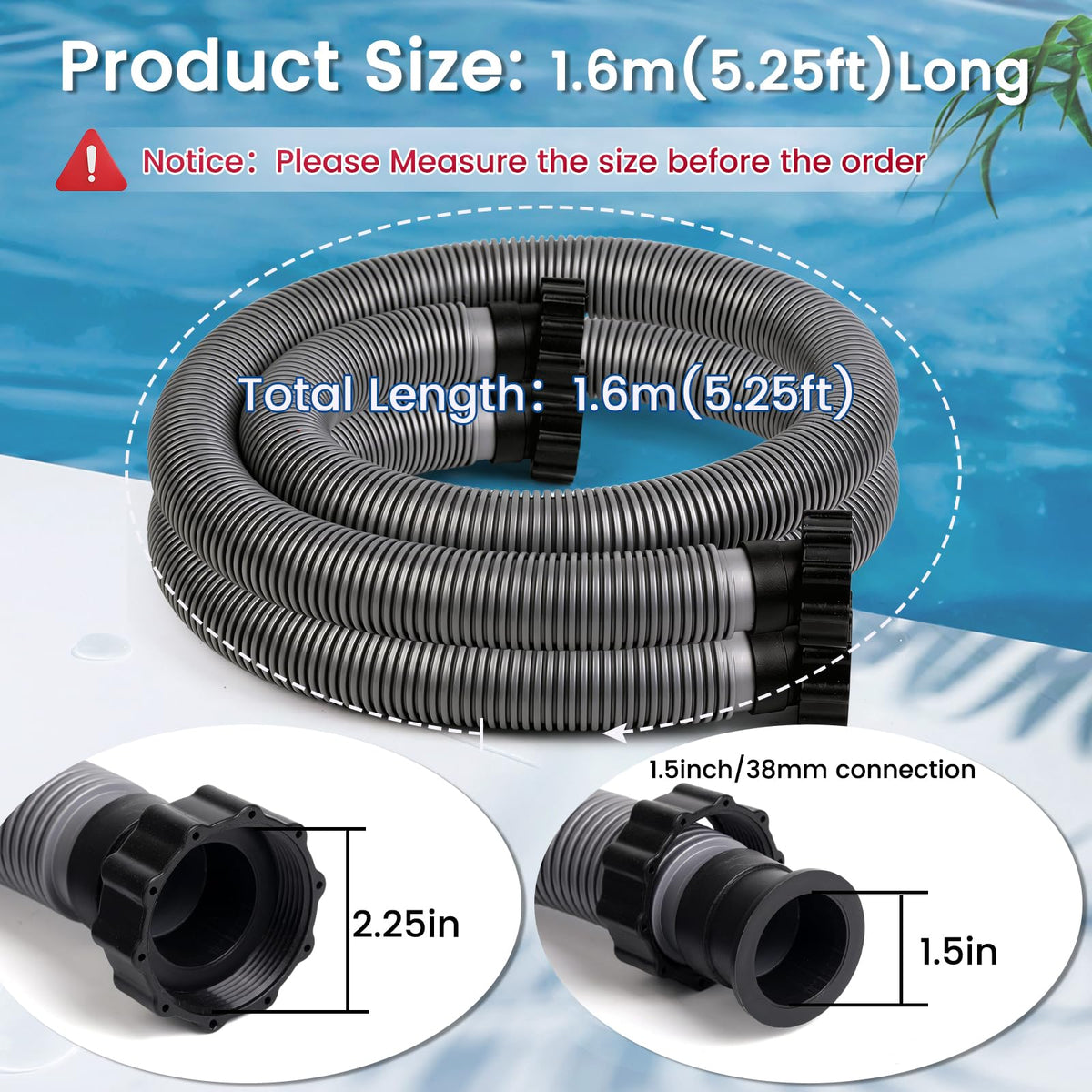 CAVENLLI screw-on-end hoses enable quick, tool-free installation for your filter pump.
