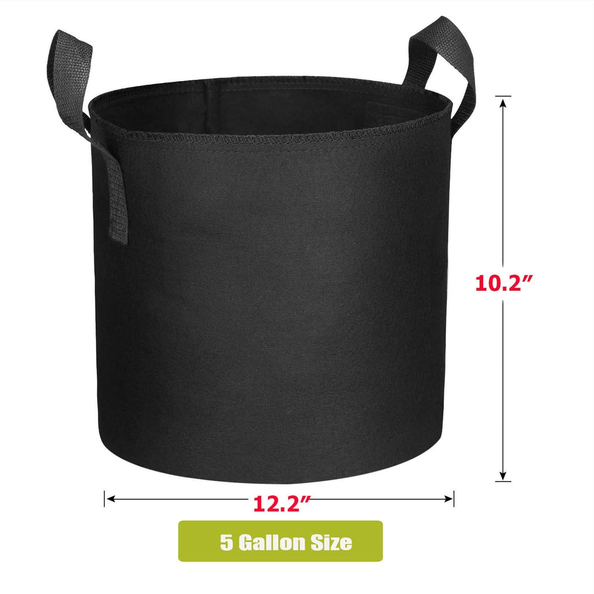 Cavisoo grow bags reinforced handles with X-stitch support for heavy soil and full bags.