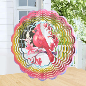 Cawalap Cardinal wind spinner 3D effect enhances outdoor charm with sparkling movement