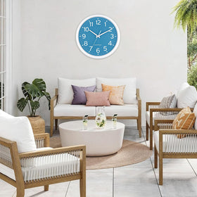 Caysie outdoor clock with flat glass lens resists dust