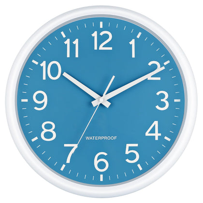 Caysie 16-inch outdoor clock front view shows waterproof design for outdoor spaces