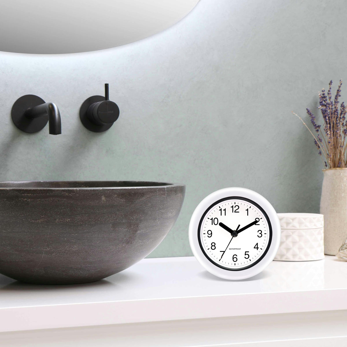 Caysie sealed clock with silent movement for quiet rooms.