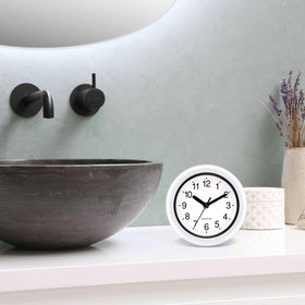 Caysie sealed clock with silent movement for quiet rooms.