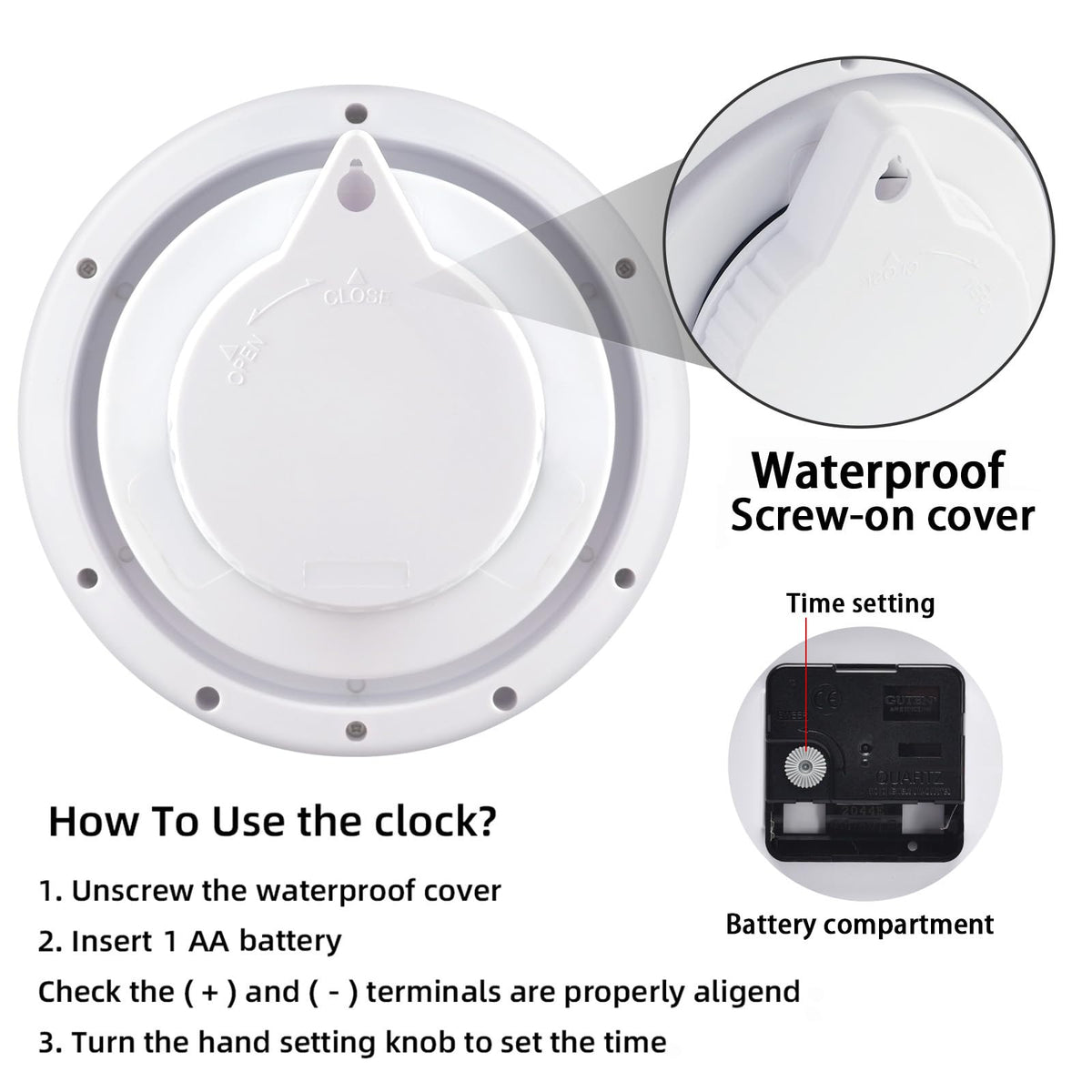 Caysie sealed clock table-standing setup ideal for desks and patios.