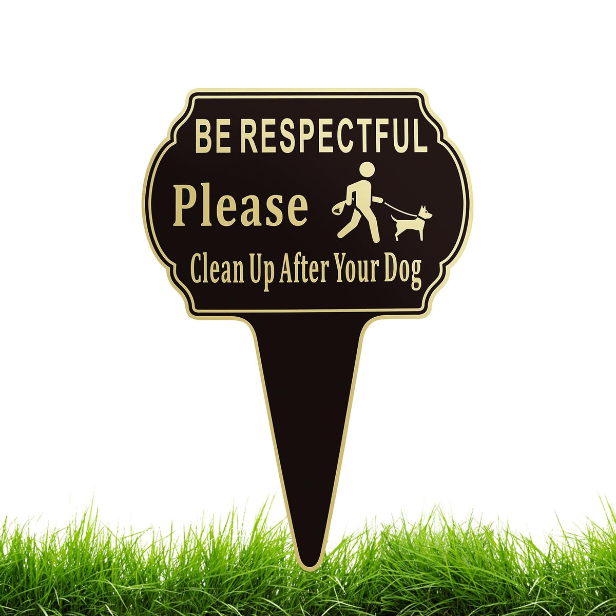 CBCJIEHUXL dog sign with integrated stake for quick, sturdy ground placement.