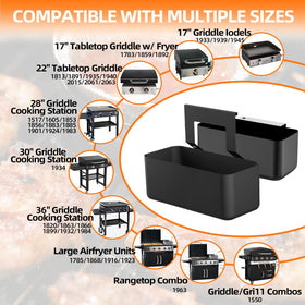 CBCJIEHUXL grease catcher fits 28in griddles with durable, easy-clean coating