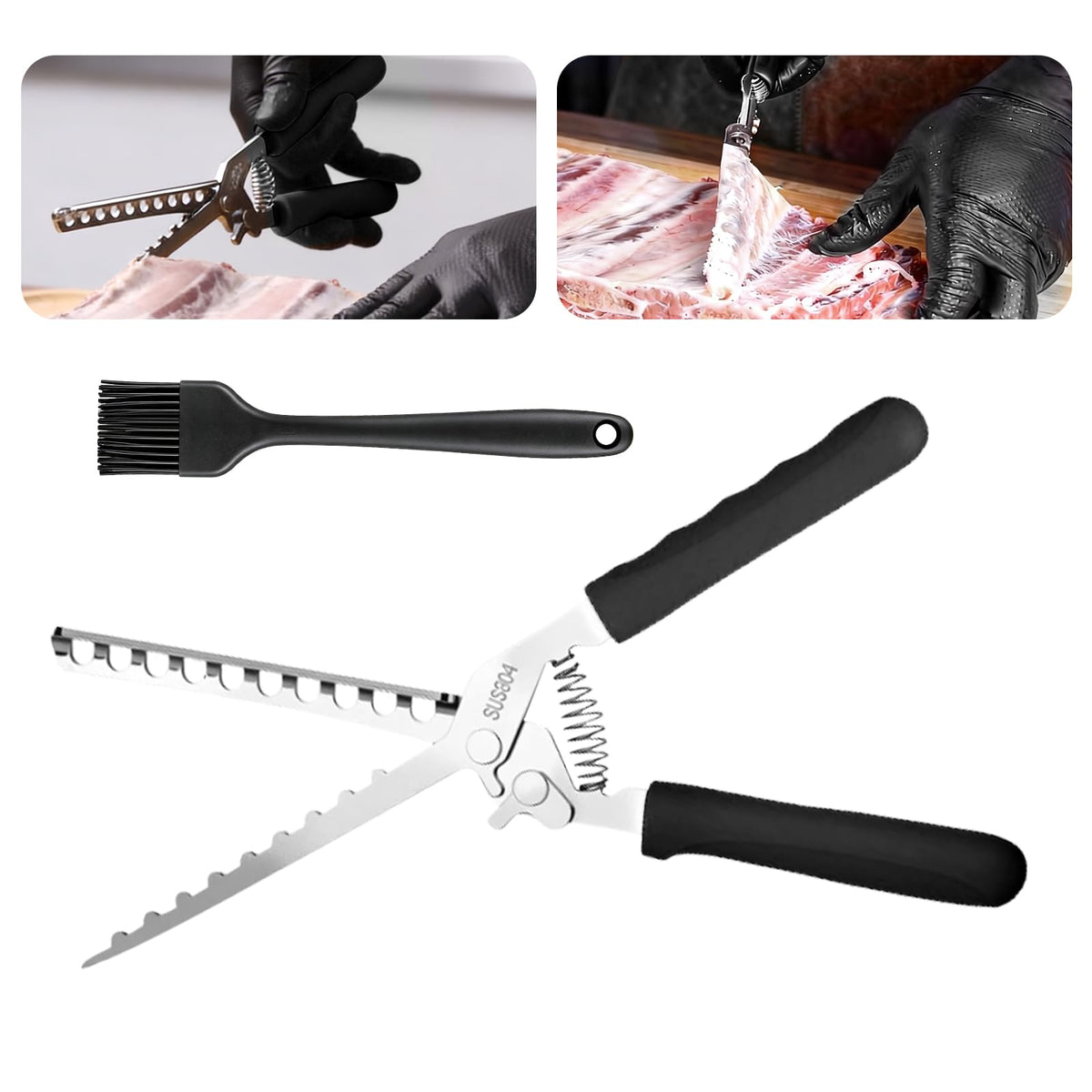 CBCJIEHUXL rib membrane remover tool blade closeup shows precise cutting edge for clean rib prep