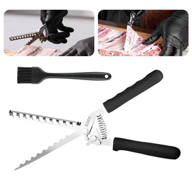 CBCJIEHUXL rib membrane remover tool blade closeup shows precise cutting edge for clean rib prep