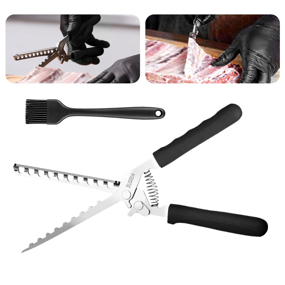 CBCJIEHUXL rib membrane remover tool blade closeup shows precise cutting edge for clean rib prep