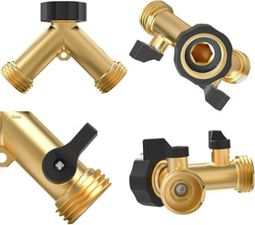 Flow-control lever lets you adjust output to each hose.