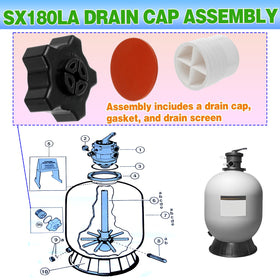 CDDCWZ secure seal detail on pool filter drain cap