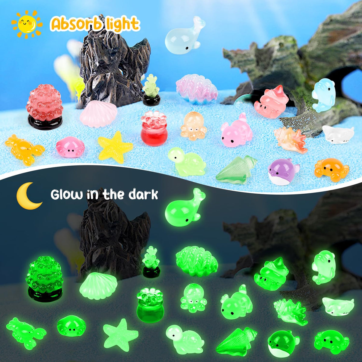 CCINEE glow coral mini figure brightens dollhouses and micro landscapes.