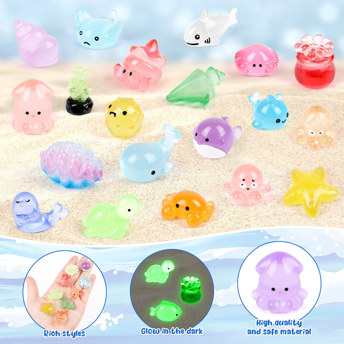 CCINEE glow octopus mini figure enhances night-time displays.