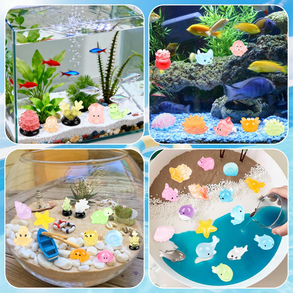 CCINEE glow seahorse mini figure ideal for slime and crafts.