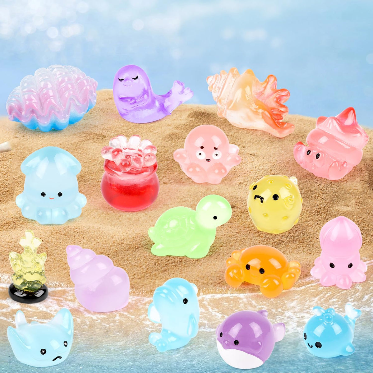 CCINEE glow starfish mini figure sparkles in fairy gardens.