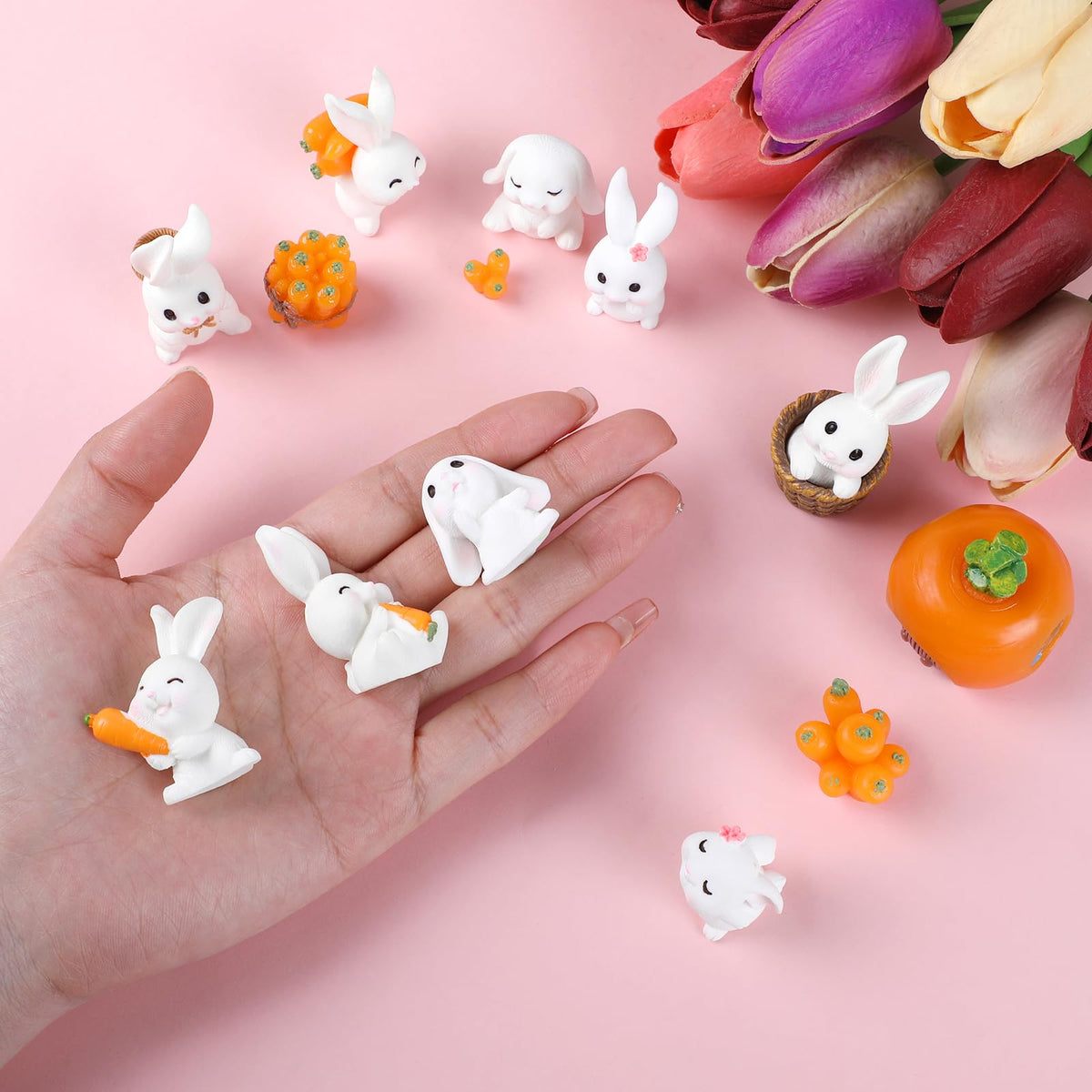 CCINEE waterproof rabbit ornaments for terrariums and gardens.