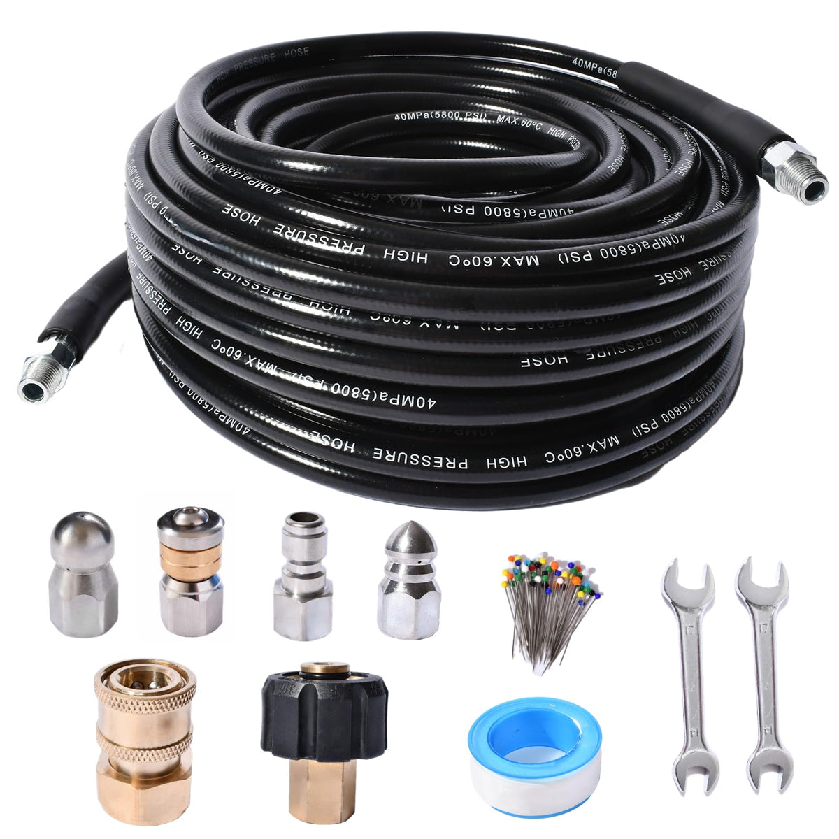 CCLANCY sewer jetter kit with 25ft hose for stubborn drains
