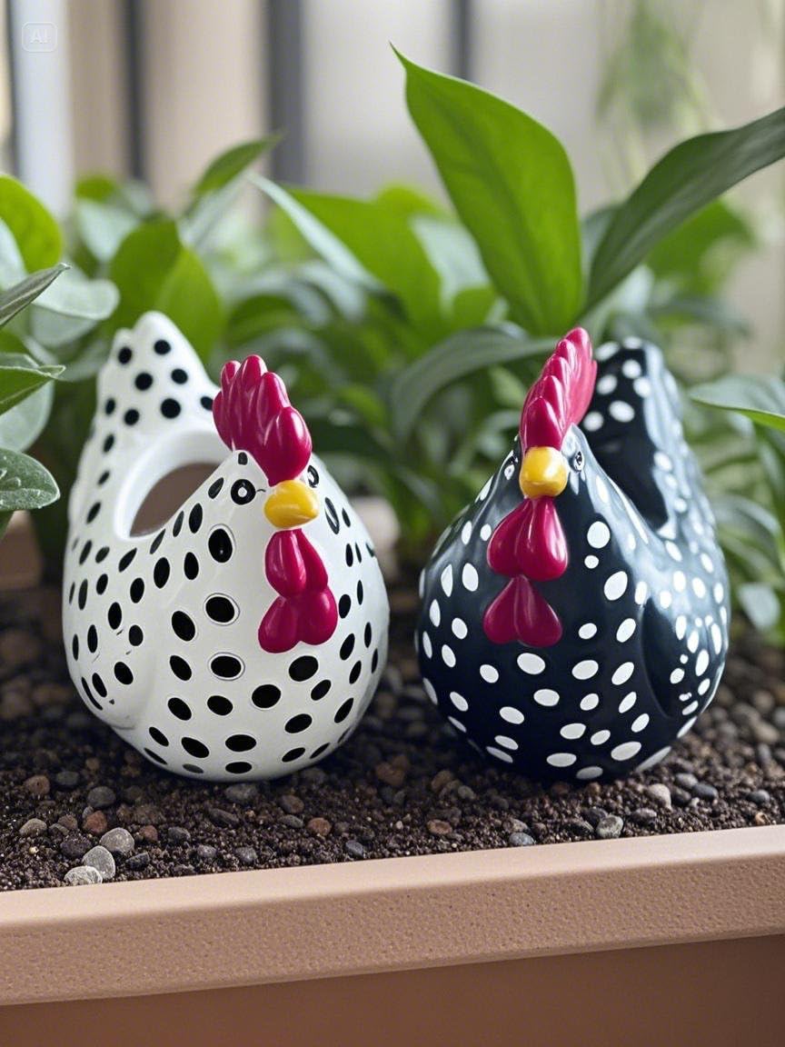 ccsxqy farmhouse garden decor chicken ornament elevates succulents