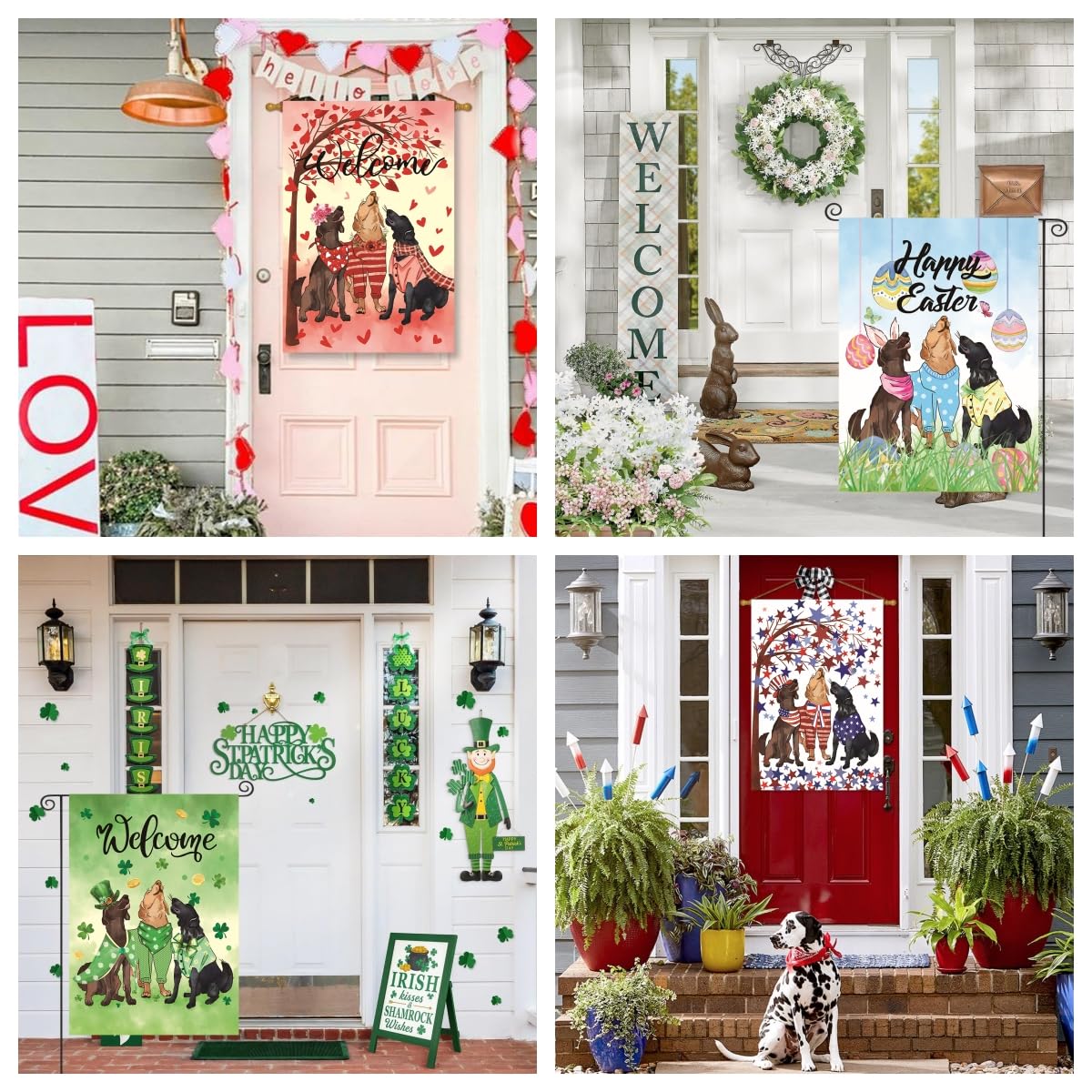 CDLong dogs theme flag halloween design playful yard decor for fans of dogs