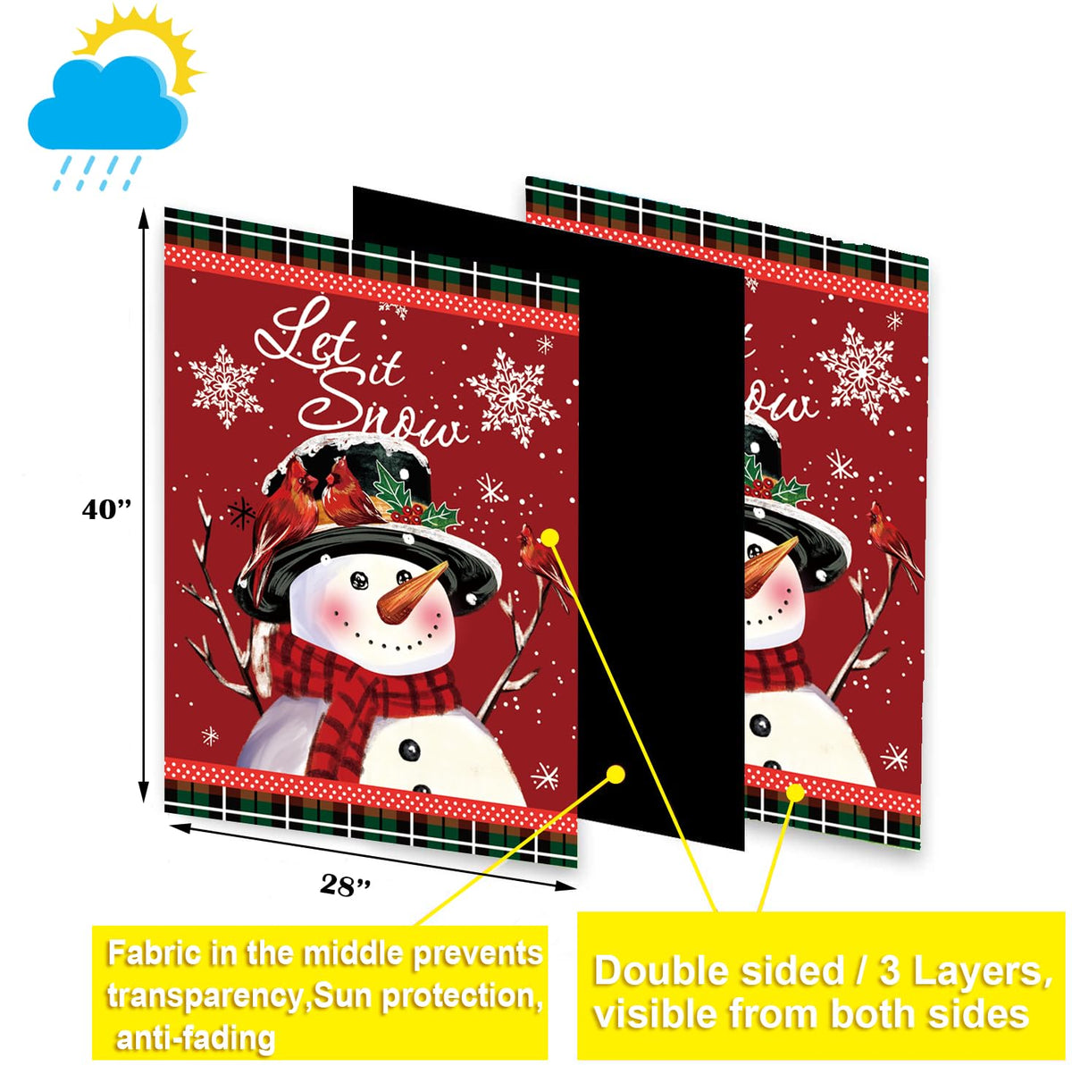 CDLong double-sided 28x40 garden flag to clearly show designs from both sides.