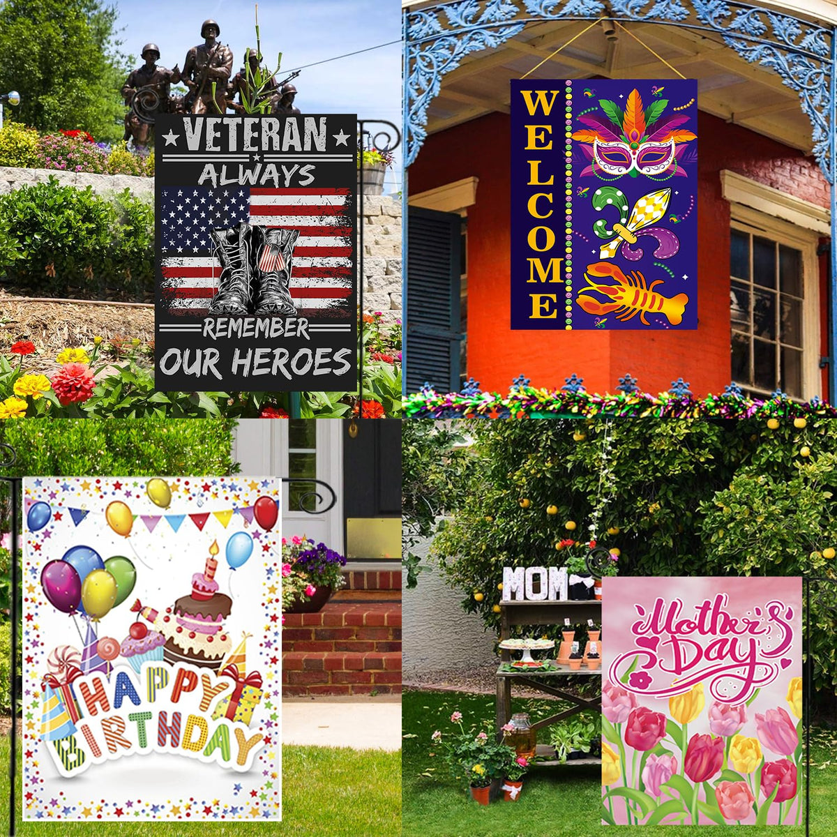 CDLong durable outdoor flags stay looking fresh through all seasons.