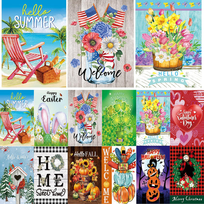 CDLong spring garden flag for outdoors with vibrant seasonal motif