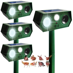CDREPELUU solar animal repeller front view protecting lawn