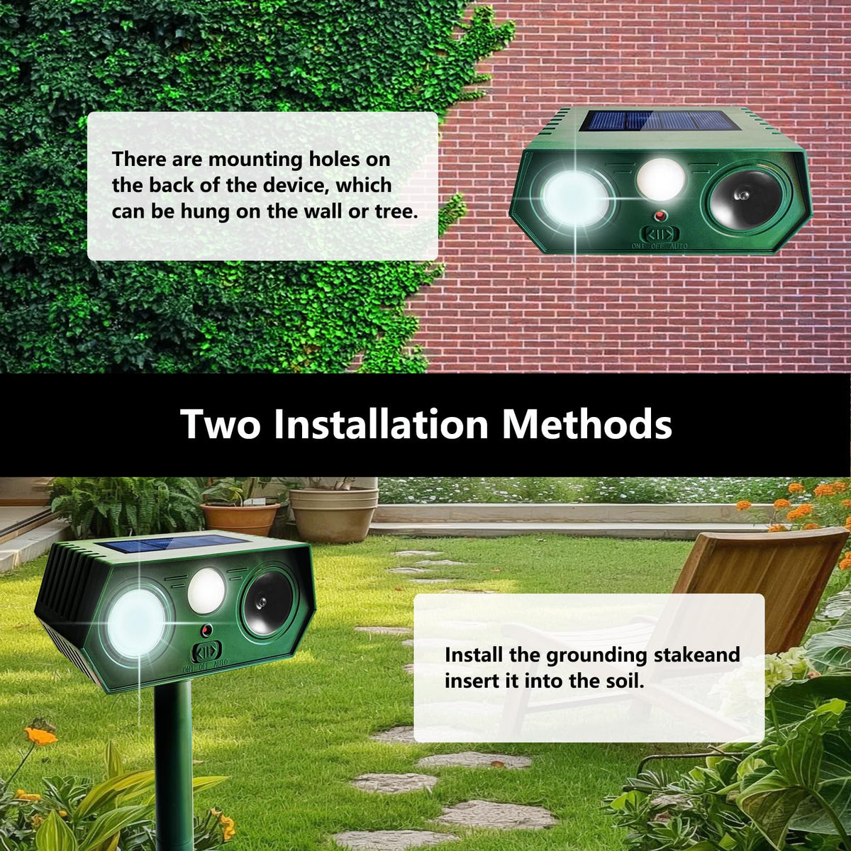 CDREPELUU waterproof solar unit outdoors ready for rain protection