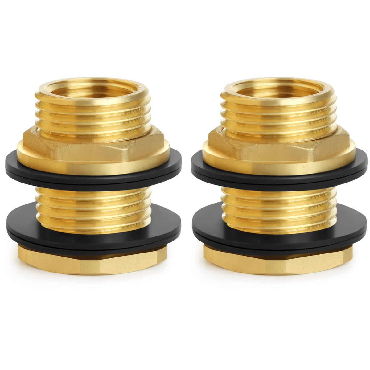 Ceaeso bulkhead fitting with 1/2 inch NPT to 3/4 inch GHT for rain barrels