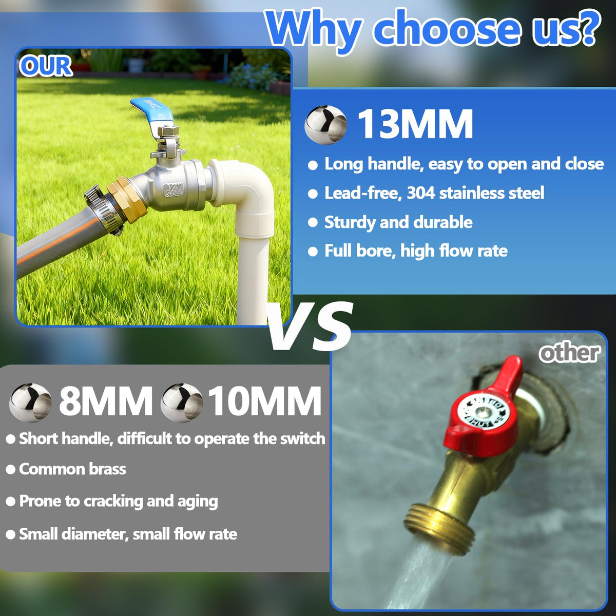 Ceaeso half-inch NPT to 3/4-inch GHT connection for easy hoses