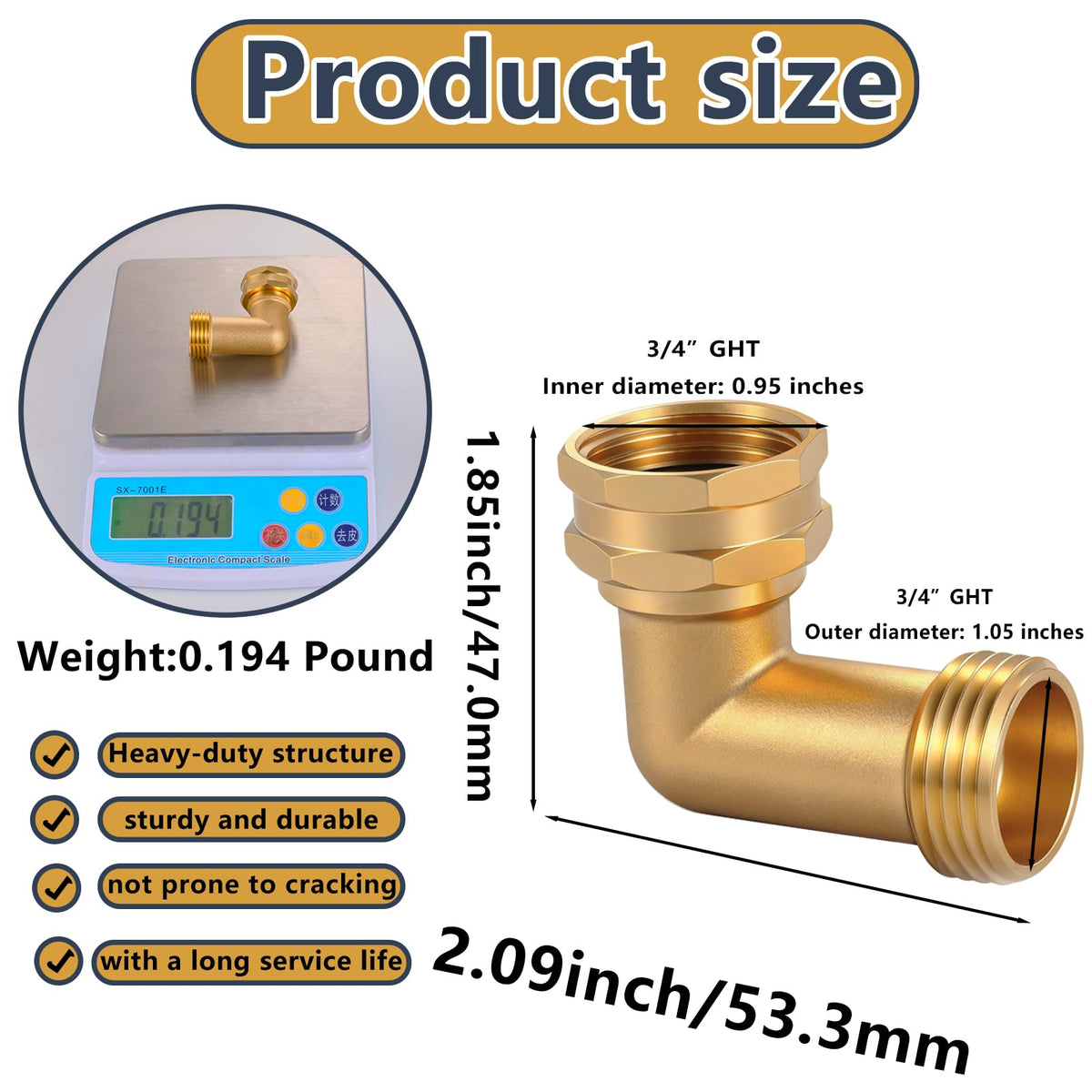Ceaeso 90-degree elbow with hex nut makes leak-free installation easy