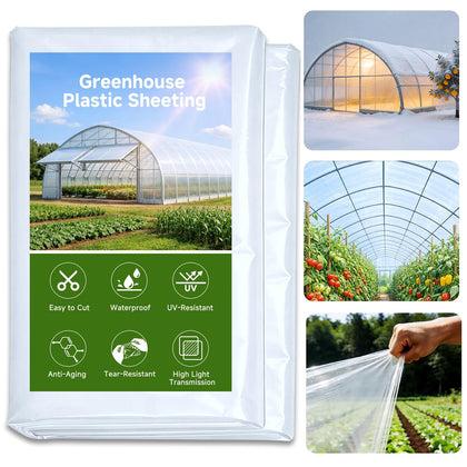 Ceblish 10x26ft greenhouse plastic sheathing clear – durable cover for growing areas