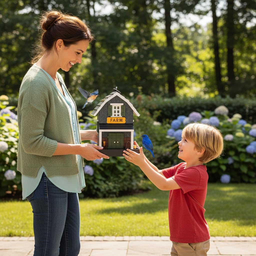CEDAR ALPHA solid cedar construction offers durable, weather-ready feeding.