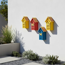 CEDAR ALPHA garden wall mount butterfly shelter for year-round use.